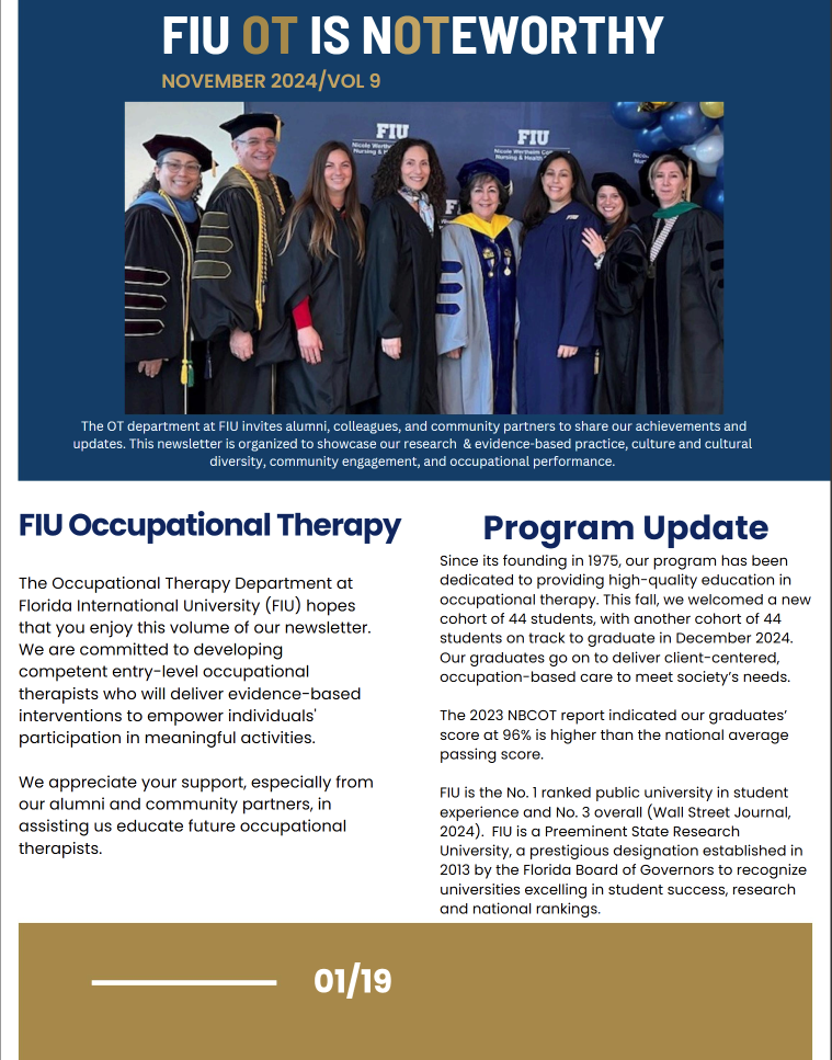 FIU Occupational Therapy Newsletter - Winter 2024