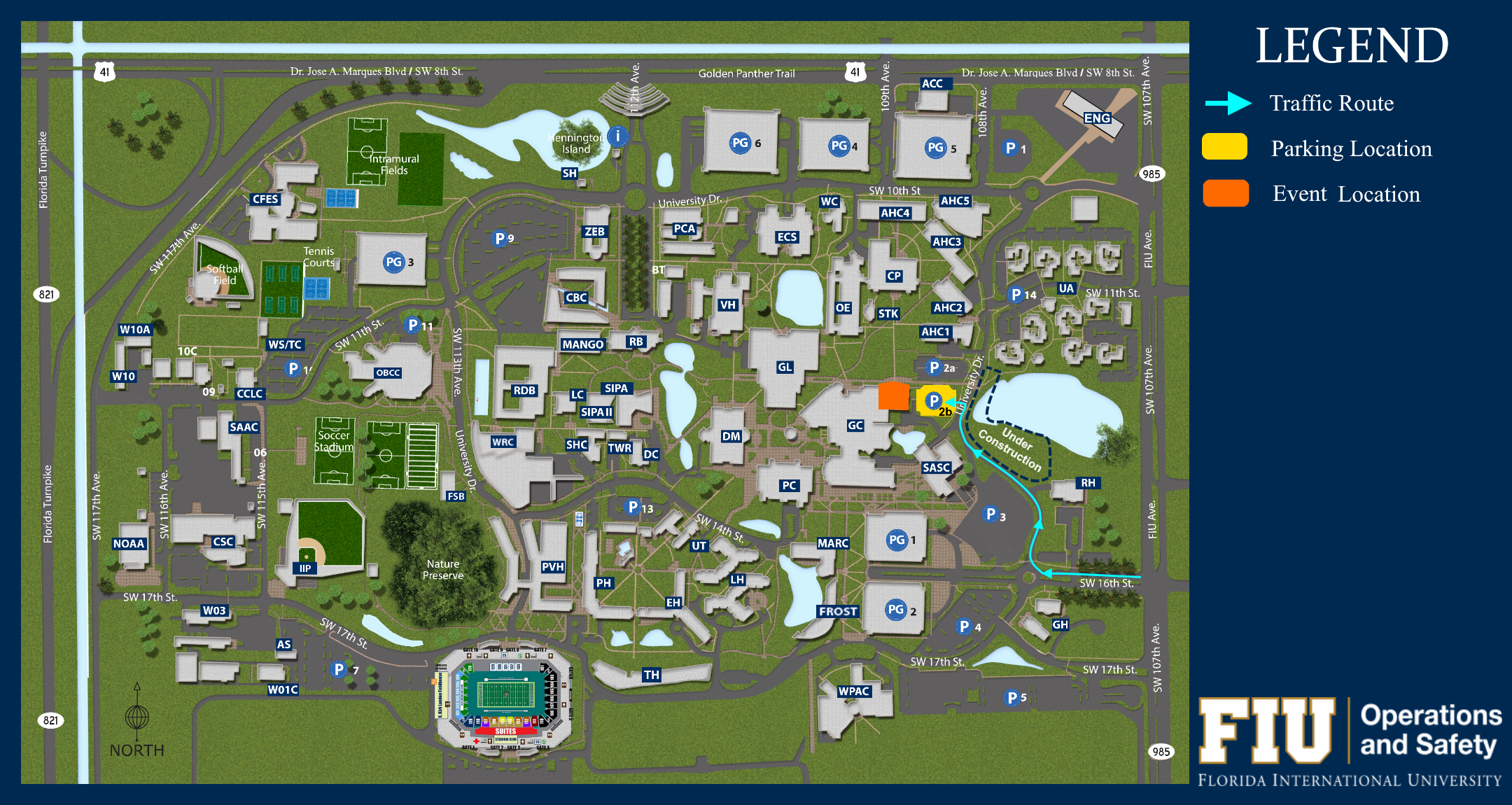 Map to FIU Graham Center Ballrooms